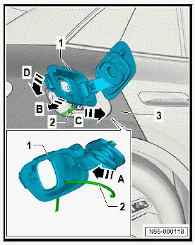 Volkswagen ID.4. Removing and installing charging flap unit