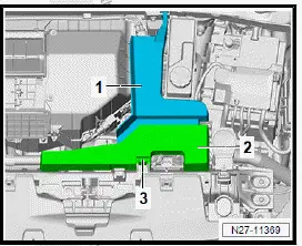 Volkswagen ID.4. Removing and installing air intake box of heater and air conditioning unit