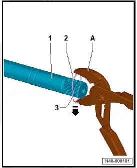 Volkswagen ID.4. Removing and installing outer constant velocity joint, drive shaft removed