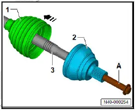 Volkswagen ID.4. Removing and installing outer constant velocity joint, drive shaft installed