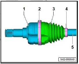 Volkswagen ID.4. Removing and installing inner triple roller joint, drive shaft removed