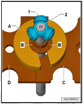 Volkswagen ID.4. Removing and installing inner triple roller joint, drive shaft removed