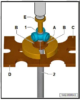 Volkswagen ID.4. Removing and installing inner triple roller joint, drive shaft removed