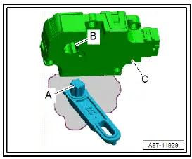 Volkswagen ID.4. Removing and installing control motor for defroster flap VX47