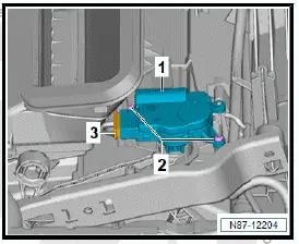 Volkswagen ID.4. Removing and installing control motor for defroster flap VX47 