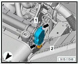 Volkswagen ID.4. Removing and installing control motor for radiator roller blind [V711]