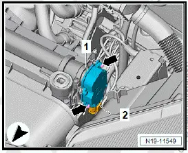 Volkswagen ID.4. Removing and installing control motor for radiator roller blind [V711]