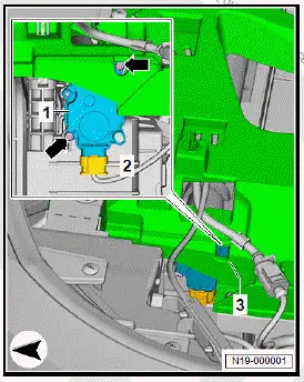 Volkswagen ID.4. Removing and installing control motor for radiator roller blind [V711]