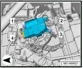 Volkswagen ID.4. Removing and installing control motor for rear temperature flap [VX95] 