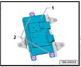 Volkswagen ID.4. Removing and installing control unit for overhead view camera [J928]