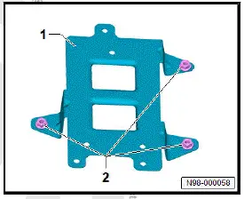 Volkswagen ID.4. Removing and installing holder for control unit for overhead view camera [J928]