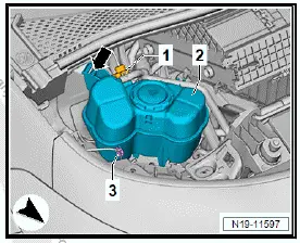 Volkswagen ID.4. Removing and installing coolant expansion tank