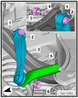 Volkswagen ID.4. Removing and installing coupling rod 