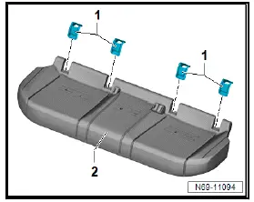 Volkswagen ID.4. Removing and installing cover and padding of rear bench seat