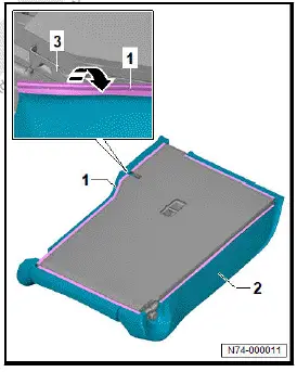 Volkswagen ID.4. Removing and installing cover and padding of rear seat backrest 