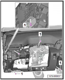 Volkswagen ID.4. Removing and installing dash panel
