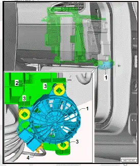 Volkswagen ID.4. Removing and installing fan for control unit [V274]