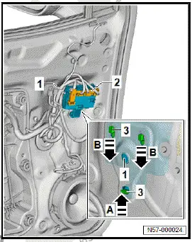 Volkswagen ID.4. Removing and installing door control unit [J386]/[J387]