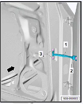 Volkswagen ID.4. Removing and installing door arrester