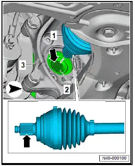 Volkswagen ID.4. Removing and installing drive shaft