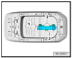 Volkswagen ID.4. Removing and installing interior aerial 1 for entry and start system [R138] 
