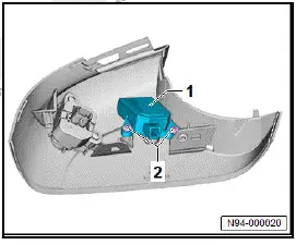 Volkswagen ID.4. Removing and installing entry light in exterior mirror [W52]/[W53] 