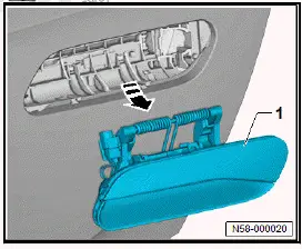 Volkswagen ID.4. Removing and installing exterior door handle [EX6]/[EX7]