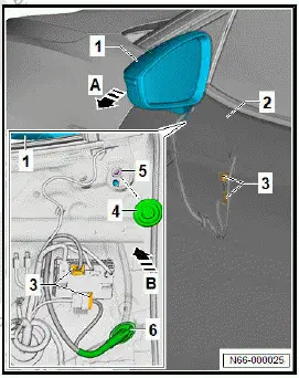 Volkswagen ID.4. Removing and installing exterior mirror [VX4]/[VX5] 