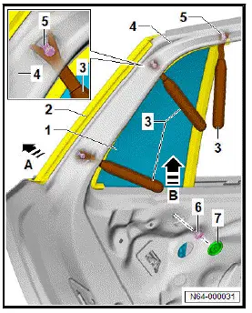 Volkswagen ID.4. Removing and installing fixed rear door window