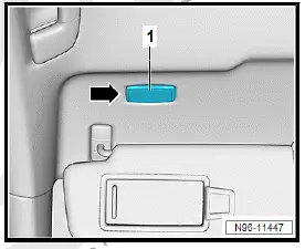 Volkswagen ID.4. Removing and installing rear illuminated vanity mirror [W49]/[W50] 
