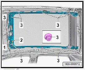 Volkswagen ID.4. Removing and installing frame with sun blind