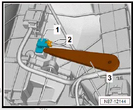 Volkswagen ID.4. Removing and installing evaporator temperature sensor [G308] 