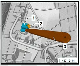 Volkswagen ID.4. Removing and installing evaporator temperature sensor [G308]
