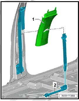 Volkswagen ID.4. Removing and installing front belt end fitting 