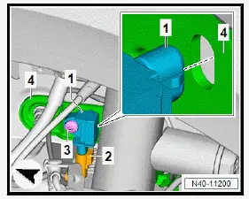 Volkswagen ID.4. Removing and installing front body acceleration senders [G341]/[G342]