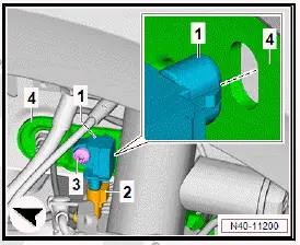 Volkswagen ID.4. Removing and installing front body acceleration senders [G341]/[G342]