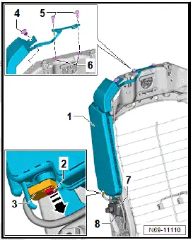 Volkswagen ID.4. Removing and installing front inner side airbag