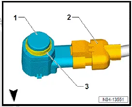 Volkswagen ID.4. Removing and installing front park assist steering senders [G568]/[G569]