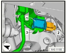 Volkswagen ID.4. Removing and installing front vehicle level senders [G78]/[G289]