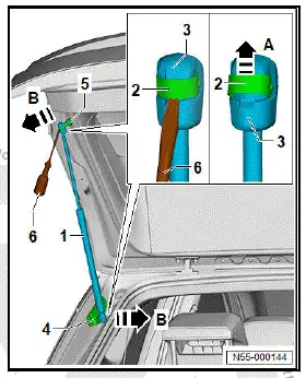 Volkswagen ID.4. Removing and installing gas strut