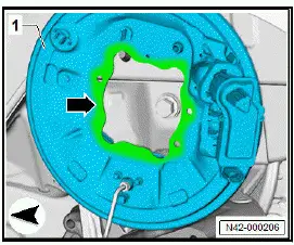 Volkswagen ID.4. Removing and installing gasket for brake backplate
