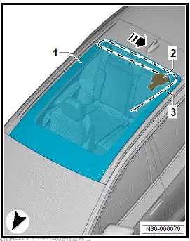 Volkswagen ID.4. Removing and installing glass panel 