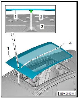 Volkswagen ID.4. Removing and installing glass panel 