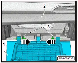 Volkswagen ID.4. Removing and installing glove compartment cover