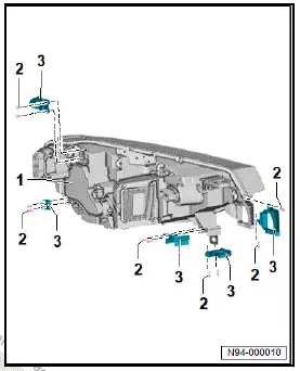 Volkswagen ID.4. Installing repair kit for headlight housing
