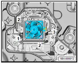 Volkswagen ID.4. Removing and installing headlight fan [V407]/[V408] 