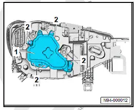 Volkswagen ID.4. Removing and installing headlight fan [V407]/[V408] 