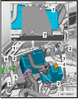 Volkswagen ID.4. Removing and installing heat exchanger for high-voltage battery 