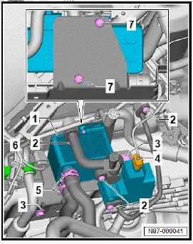 Volkswagen ID.4. Removing and installing heat exchanger for high-voltage battery 