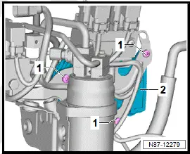 Volkswagen ID.4. Removing and installing heat exchanger for high-voltage battery